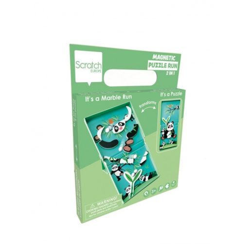 2 az 1-ben mágneses puzzle és golyófuttató játék - Pandás