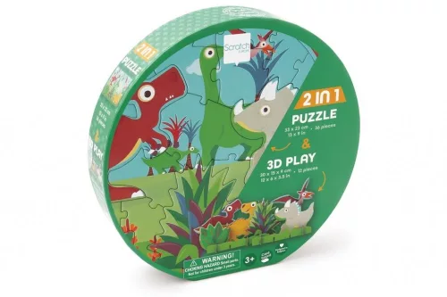 2 az 1-ben Puzzle és 3D Puzzle - Dino