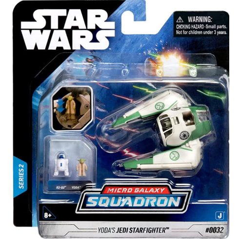 Star Wars - Csillagok háborúja Micro Galaxy Squadron 8 cm-es jármű figurával - Yoda's Jedi Starfighter - Yoda + R2-D2