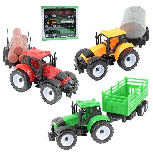 Farm traktor különböző pótkocsival 3 db-os szett