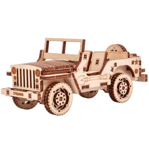 Wood Trick Jeep 3D mechanikus fa modell