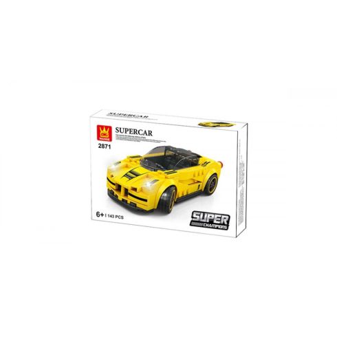 Wange 2871 - Lego-kompatibilis építőjáték - Supercar sárga sportkocsi