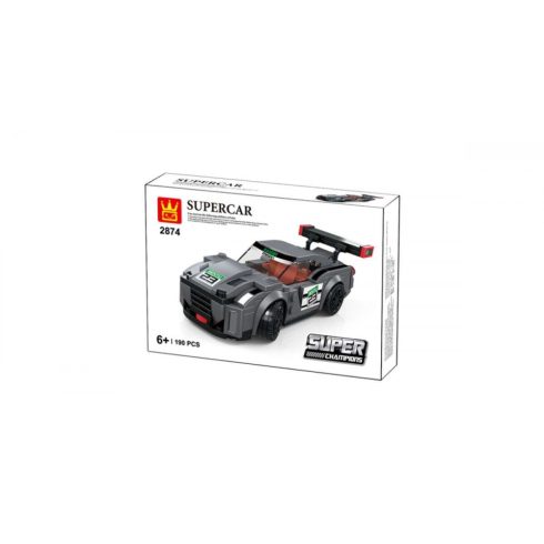 Wange 2874 - Lego-kompatibilis építőjáték - Supercar szürke sportkocsi