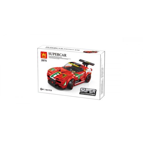 Wange 2875 - Lego-kompatibilis építőjáték - Supercar piros túrakocsi