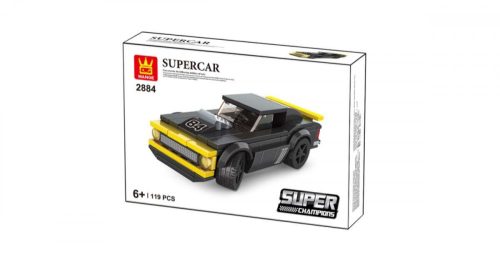Wange 2884 - Lego-kompatibilis építőjáték - Supercar fekete/sárga sportkocsi