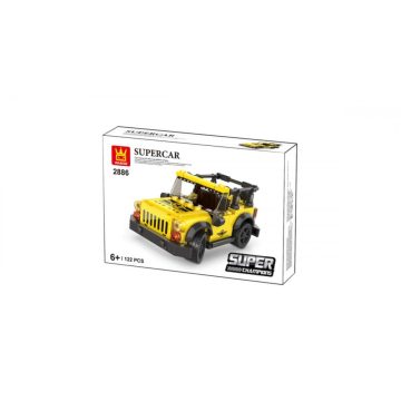  Wange 2886 - Lego-kompatibilis építőjáték - Supercar sárga terepjáró jeep