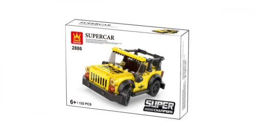 Wange 2886 - Lego-kompatibilis építőjáték - Supercar sárga terepjáró jeep