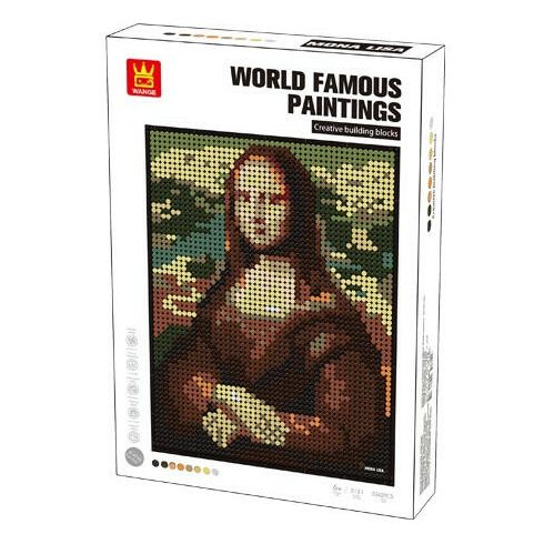 WANGE® 5121 - készségfejlesztő mozaik építőjáték - 3262 db építőkocka - Leonardo da Vinci – Mona Lisa