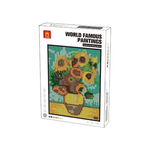 WANGE® 5122 - készségfejlesztő mozaik építőjáték - 3262 db építőkocka - Van Gogh napraforgói
