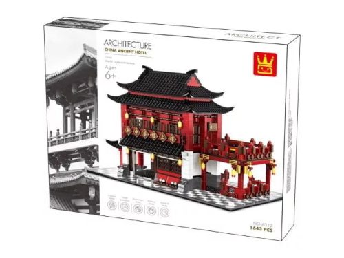 WANGE® 6312 - készségfejlesztő építőjáték - 1643 db építőkocka - Kínai ősi szálloda – Kína